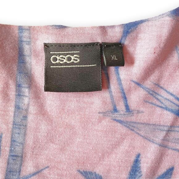 ASOS : NEW Tropical Flamingo Racerback Tank Pink Blue Palm Print : XL - Picture 5 of 9